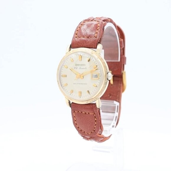 Vintage 33mm Bulova Textured Bezel Men\'s Automatic Wristwatch 10BZAC Running main image 4